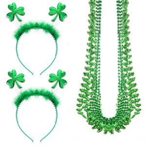 2pcs St Patrick's Day Headbands Green Shamrock Hair Hoops Head Boppers With🥰